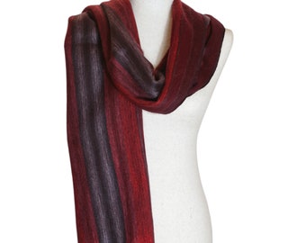 Dark Red - Christmas Alpaca Wool Scarf - Unisex Scarf - Wool Scarves - Wrap Scarf for Women - Scarf for Men - Warm and Soft Scarf