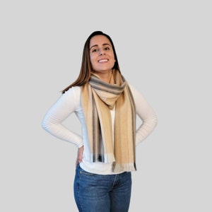 Soft Overszed Alpaca Knt Scarf Chunky Knt Scarf Blue Wool Scarf