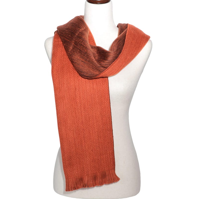 Orange Rust Wool Scarf - Etsy