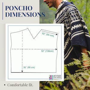 PONCHO de style sud-ouest PONCHO pour hommes poncho en laine d'alpaga Fabriqué à la main par des artisans en Amérique du Sud poncho homme image 4