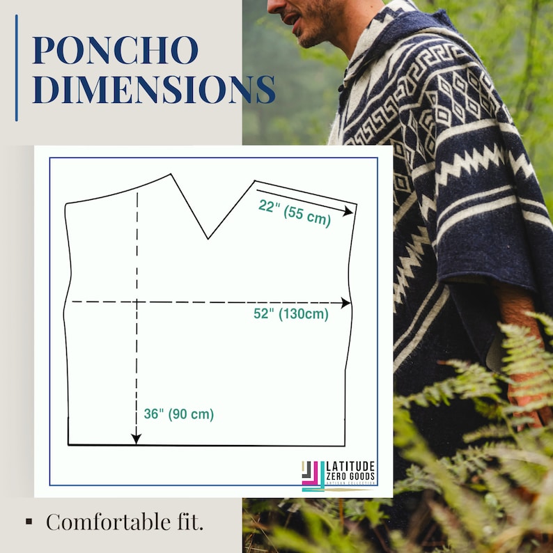 PONCHO de style sud-ouest PONCHO pour hommes poncho en laine d'alpaga Fabriqué à la main par des artisans en Amérique du Sud poncho homme image 4