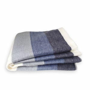 Blue Alpaca wool blanket, warm throw, alpaca blanket