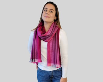 Écharpe en laine d’alpaga rose - Foulards unisexes non grattants - Foulards en laine - Écharpe enveloppante pour femme - Écharpe pour hommes