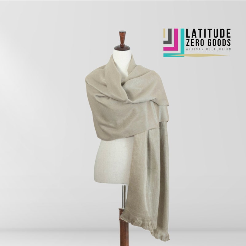 Beige Silk and Wool Shawl main image 1
