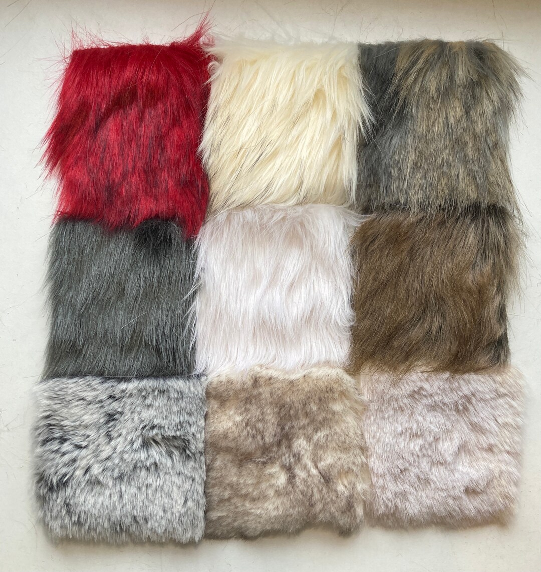 Luxury Faux Fur Fabric Craft Squares 10 X 10cm Set B Pom Etsy