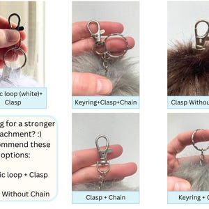 Handmade UK 43cm 16" Snow Leopard Faux Fake Fur Fake Animal Tail Large Keyring Keychain! *Made to order* image 2
