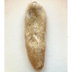 Realistic Soft Fox Taupe Brown 26cm 10.2" Mini Faux Tail Fake Fur Wolf Fox Fake Animal Tail Large Keyring Keychain! *Made to order*