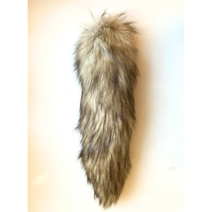 Large Handmade Tail 43 cm 17" Beige Red Fox Wolf Fox Fake Animal Tail Keyring Keychain Clip On UK *Made to order*