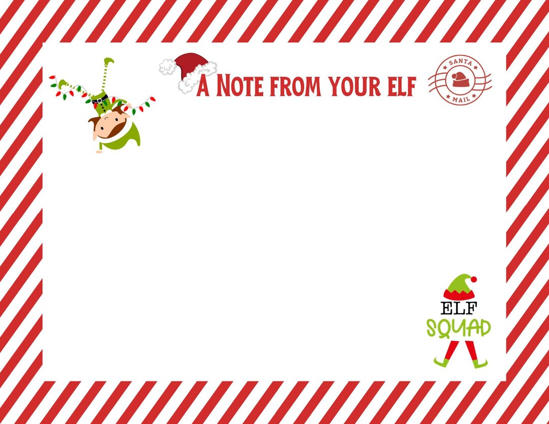 A Note From Your Elf Editable - Etsy