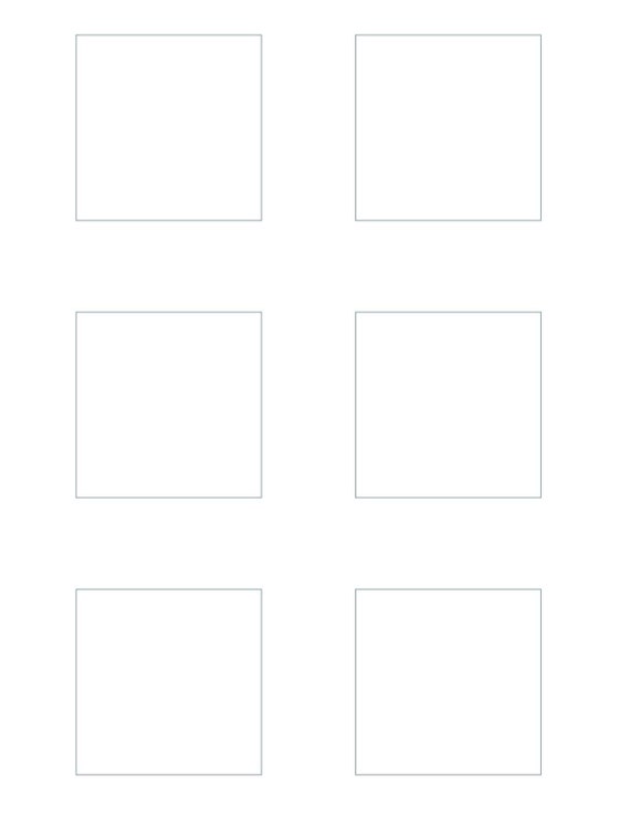  2 5 Inch Square Template Blank Template PNG JPG Etsy