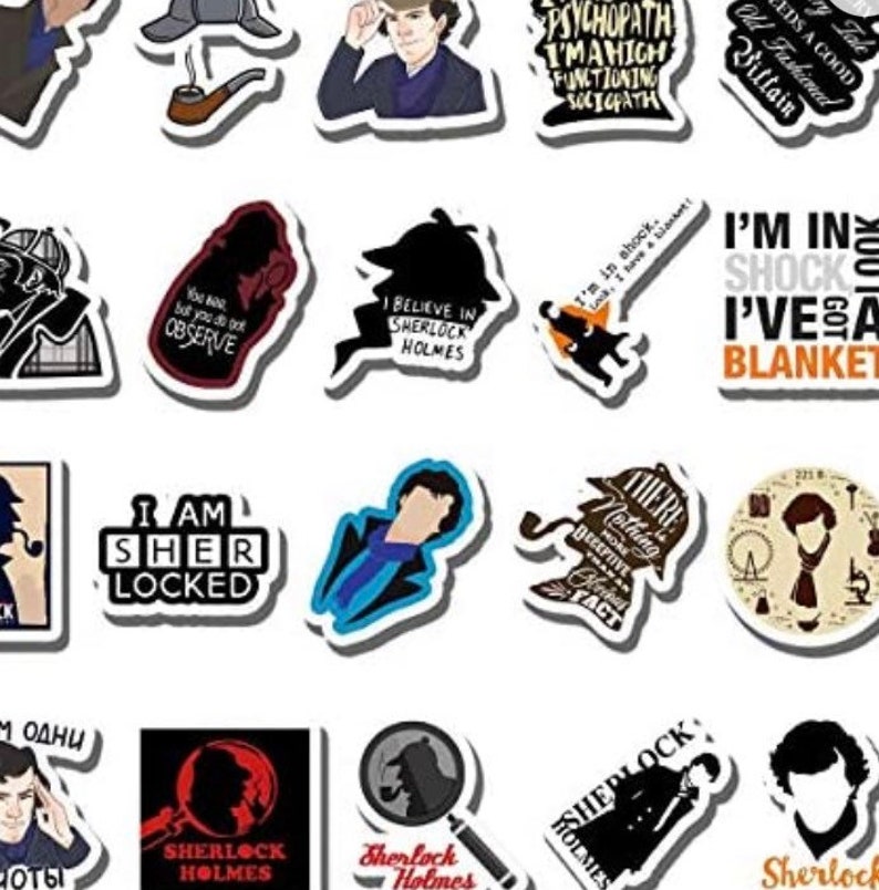 Sherlock Stickers 5 Pack | Etsy
