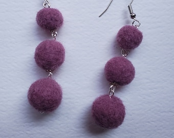 Pendientes de fieltro de aguja
