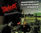M. SHAWN CLOWN CRAHAN of Slipknot - Gretsch Drums - Print Advertisement