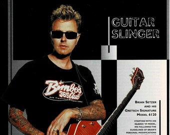 BRIAN SETZER - Gretsch Chitarre - 1997 Stampa Pubblicità