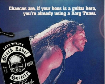 ZAKK WYLDE of Black Label Society - Korg Tuners - 1999 Print Ad - Etsy