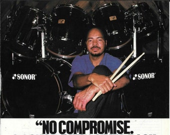 Chester Thompson - Sonor Drums - 1989 Print Advertisement - Etsy