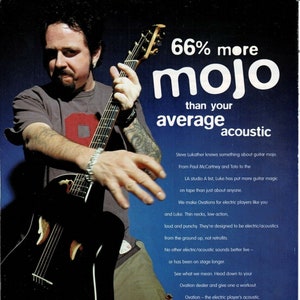 Steve Lukather of Toto - Ovation Guitars - 2001 Print Advertisement