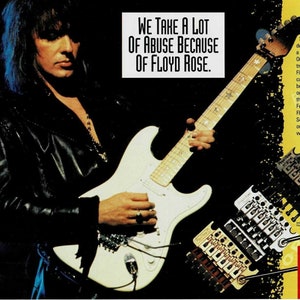 Richie Sambora of Bon Jovi - Fender Guitars - Floyd Rose Strat - 1993 Print Ad
