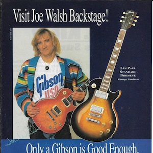 Joe Walsh - Gibson Guitars - Birdseye - 1994 Print Advertisement