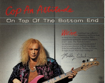 Billy Sheehan - Yamaha Bass Guitars - 1990 Print
