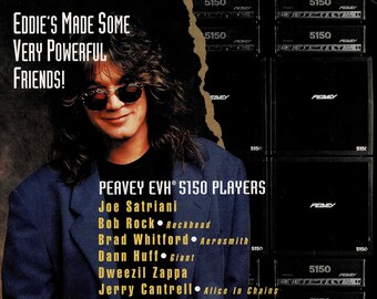 Eddie Van Halen - Peavey Amps - 1993 Publicité imprimée