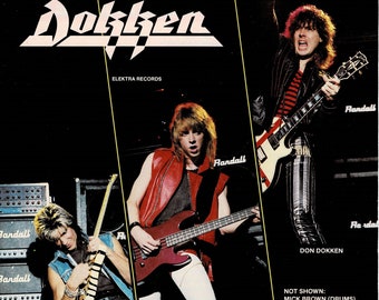 DOKKEN - George Lynch / Jeff Pilson / Don Dokken - Randall Amps - 1985 Annonce imprimée