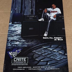 Joe Walsh of The Eagles - Crate Amps - 1998 Print Ad