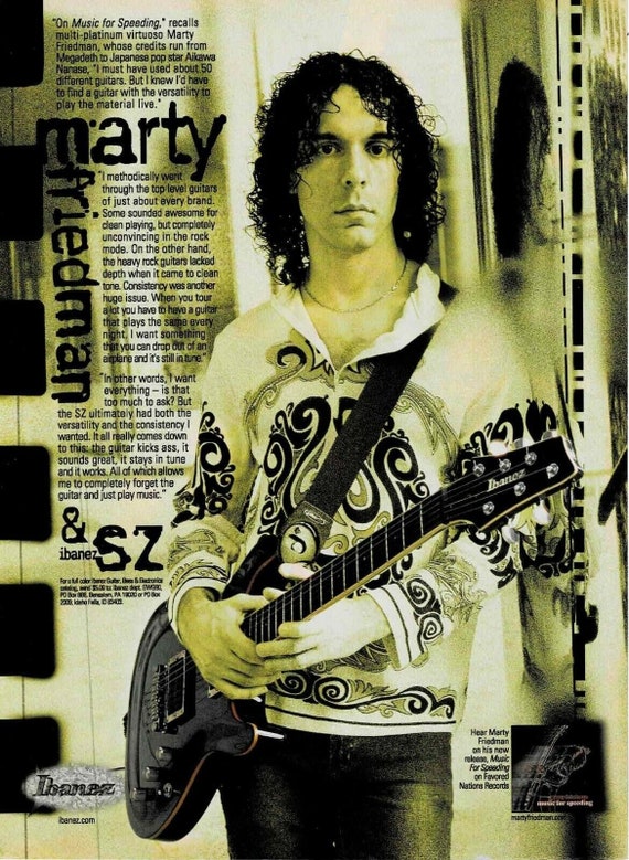 Marty Friedman - Ibanez Guitars - 2003 Print Ad - Etsy