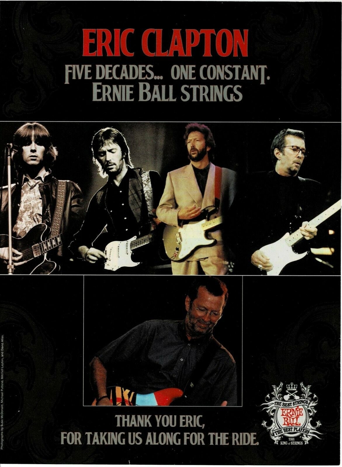 Eric Clapton - Ernie Ball - Print Advertisement