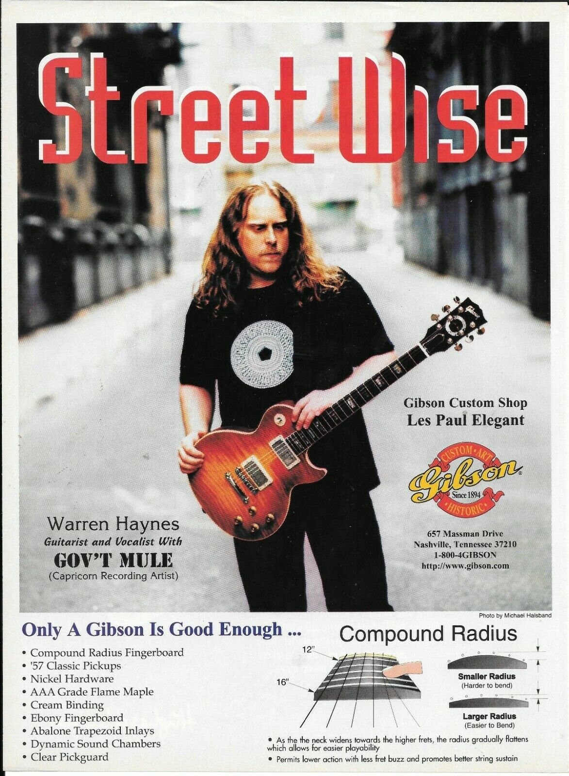 Warren Haynes of Gov t Mule Gibson Guitars Les Paul Elegant 1998