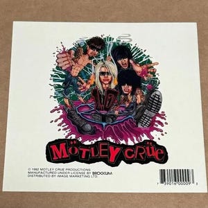 Pegatina vintage para ventana de Mötley Crue - 1992 (15 x 15 cm)