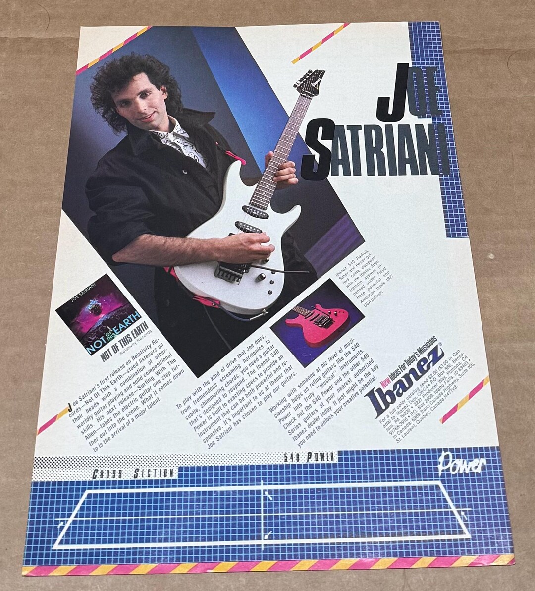 JOE SATRIANI - Ibanez Guitars - 1987 Print Advertisement - Etsy