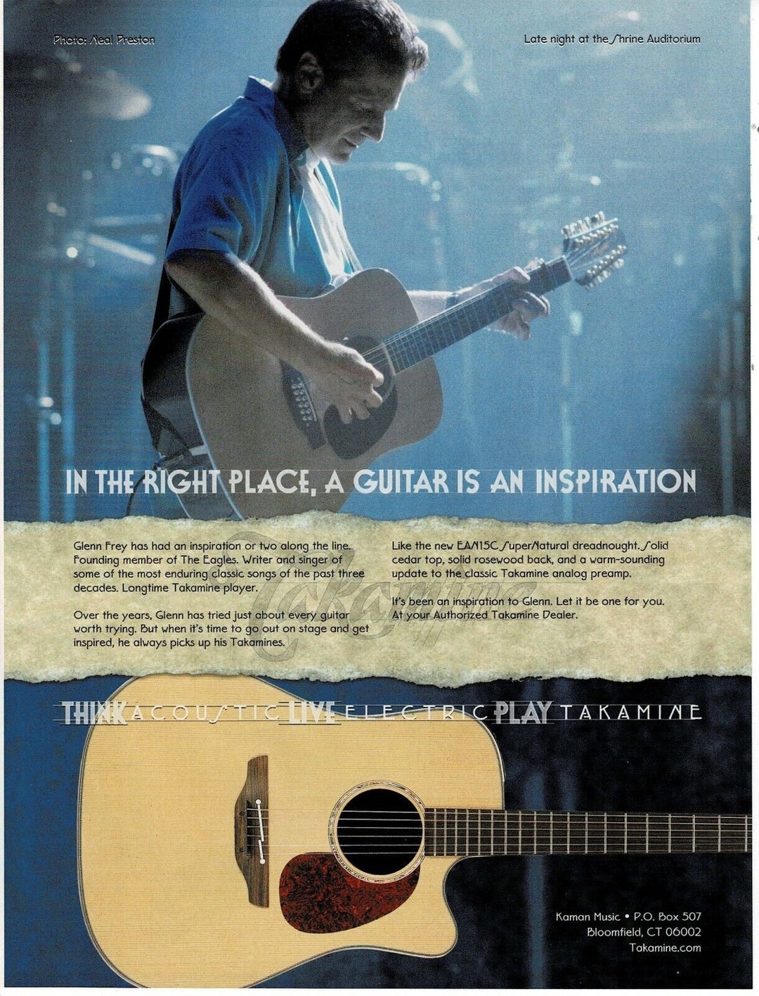 Print　Glenn　of　Guitars　Eagles　Etsy　Frey　The　Ad　Takamine　日本