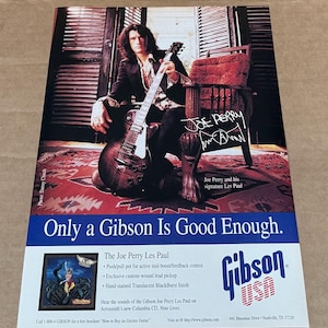 Joe Perry of Aerosmith - Gibson Guitars - Les Paul Signature - 1997 Print Ad