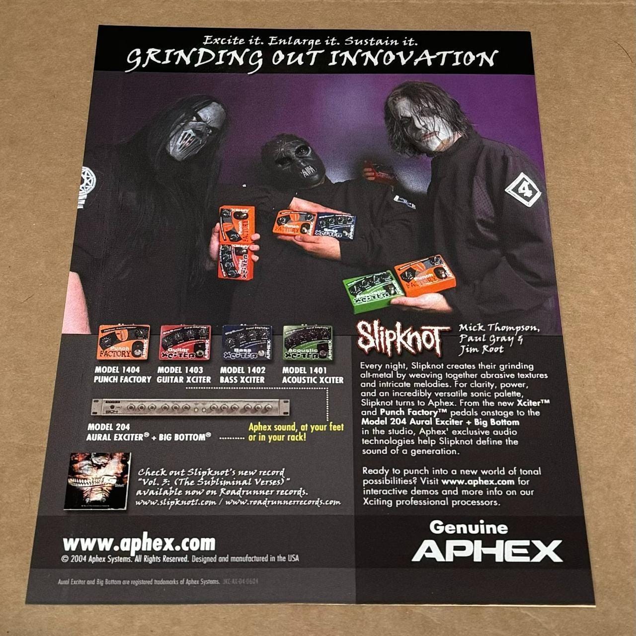 SLIPKNOT - Mick Thomson / Paul Gray / Jim Root - APHEX PEDALS