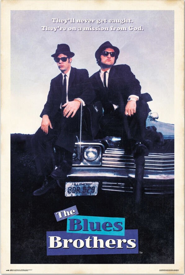 THE BLUES BROTHERS John Belushi / Dan Aykroyd Movie Wall - Etsy 日本