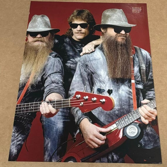 ZZ TOP Dusty Hill Frank Beard Billy Gibbons Music Print Ad Photo