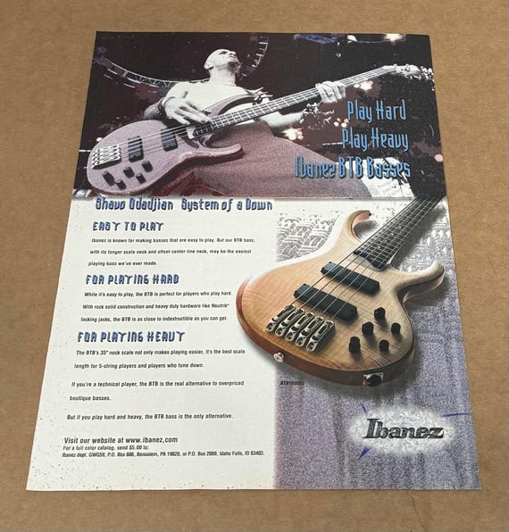 Shavo Odadjian of System of A Down Ibanez Guitars BTB Bass