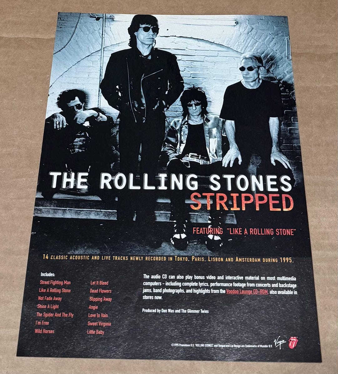 Rolling Stones- STRIPPED - 1995 Promo Print Advertisement - Etsy