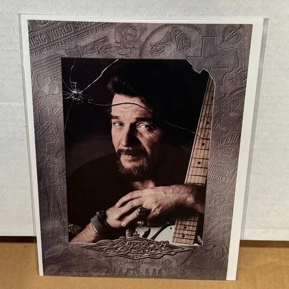 Waylon Jennings - Dean Markley -  1995 Print Ad