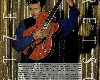 BRIAN SETZER - Gretsch Chitarre - 1994 Stampa Pubblicità