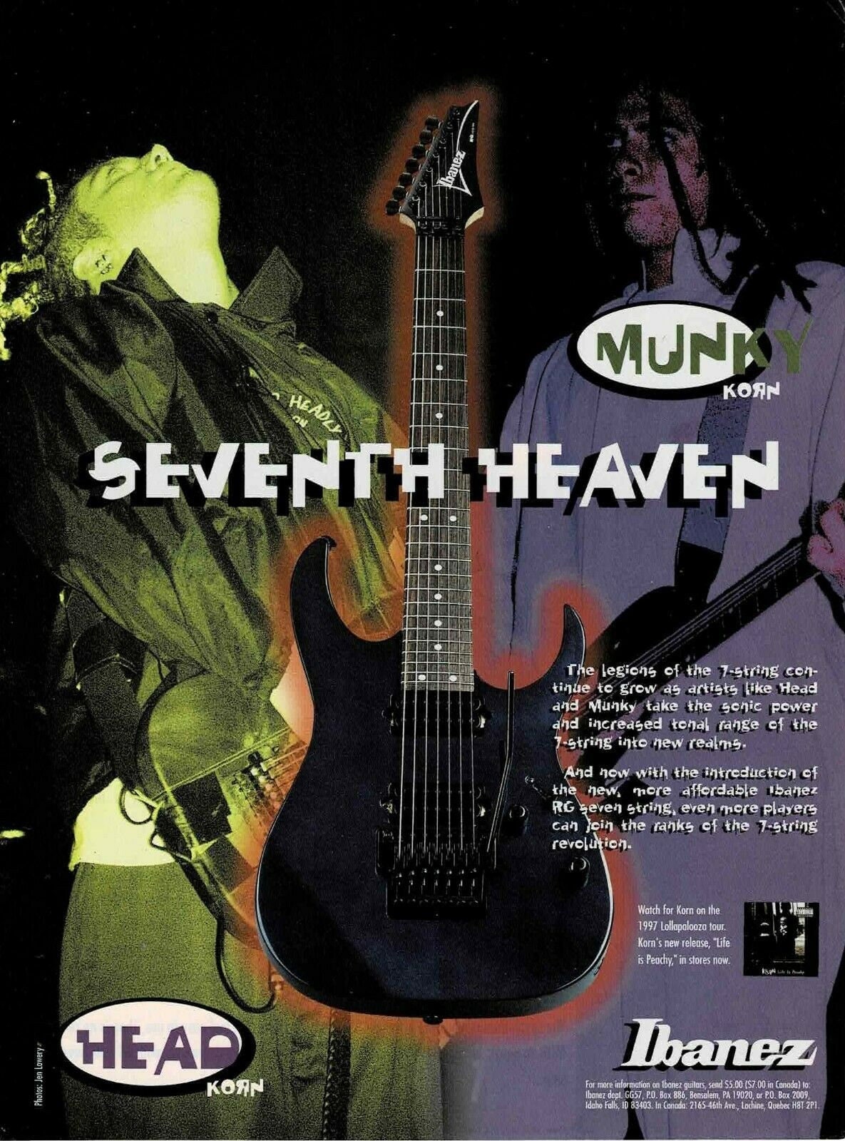 Head & Munky of Korn Ibanez Guitars 1997 Print Ad - Etsy Israel
