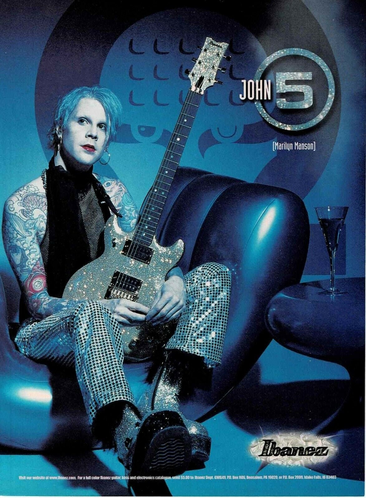 JOHN 5 of Marilyn Manson Ibanez Guitars 1998 Print Ad - Etsy