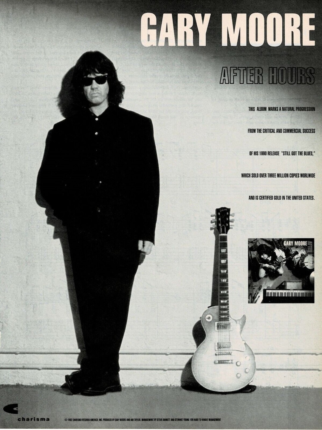 Gary Moore After the War B2 販促ポスター GARY MOORE - navy-blue