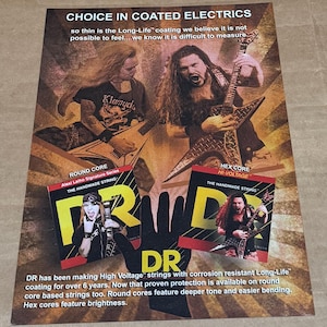 Dimebag Darrell of Pantera & Damageplan / Alexi Laiho of Children of Bodom - DR Strings - Print Ad