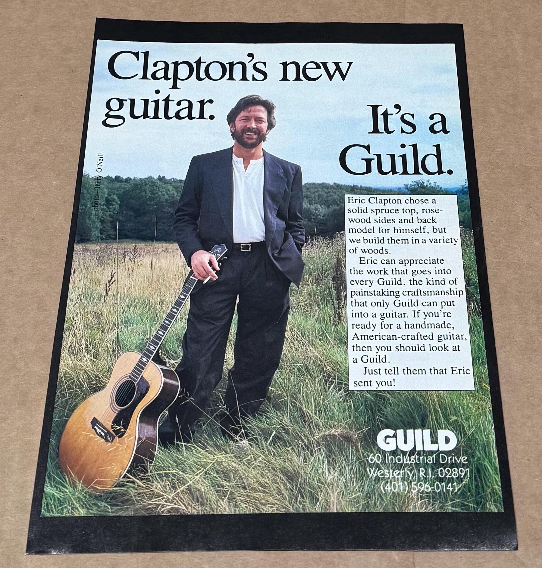 Eric Clapton - GUILD GUITARS - 1987 Print Advertisement - Etsy