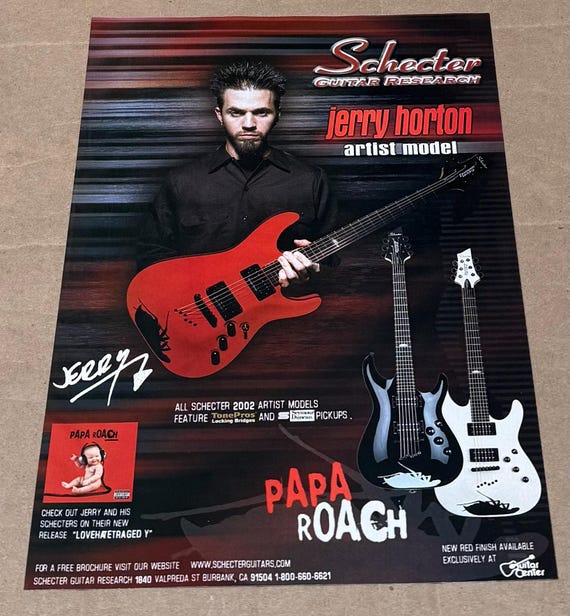 Jerry Horton of Papa Roach - Schecter Guitar Research - 2002 Print