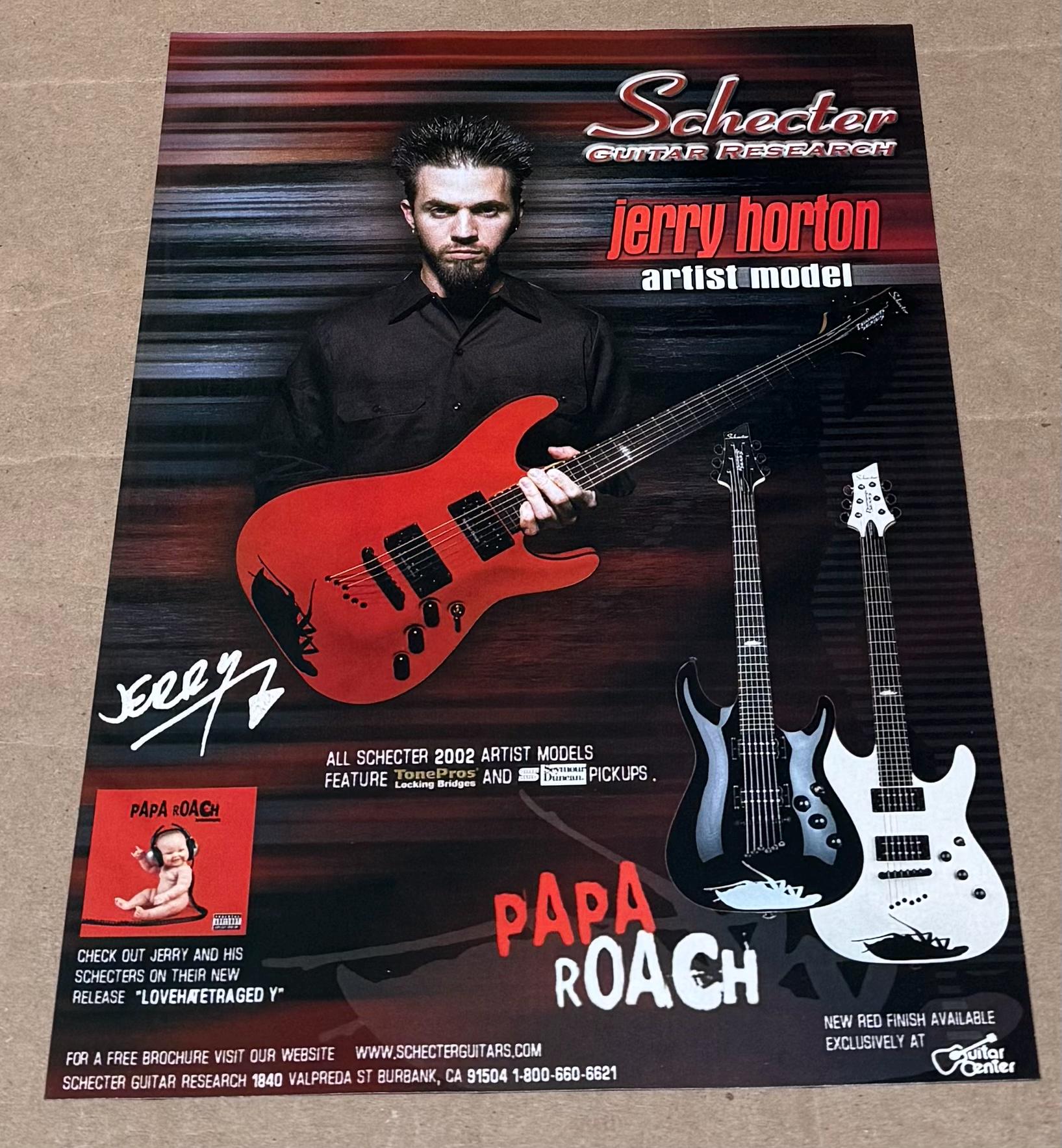 Jerry Horton of Papa Roach - Schecter Guitar Research - 2002 Print