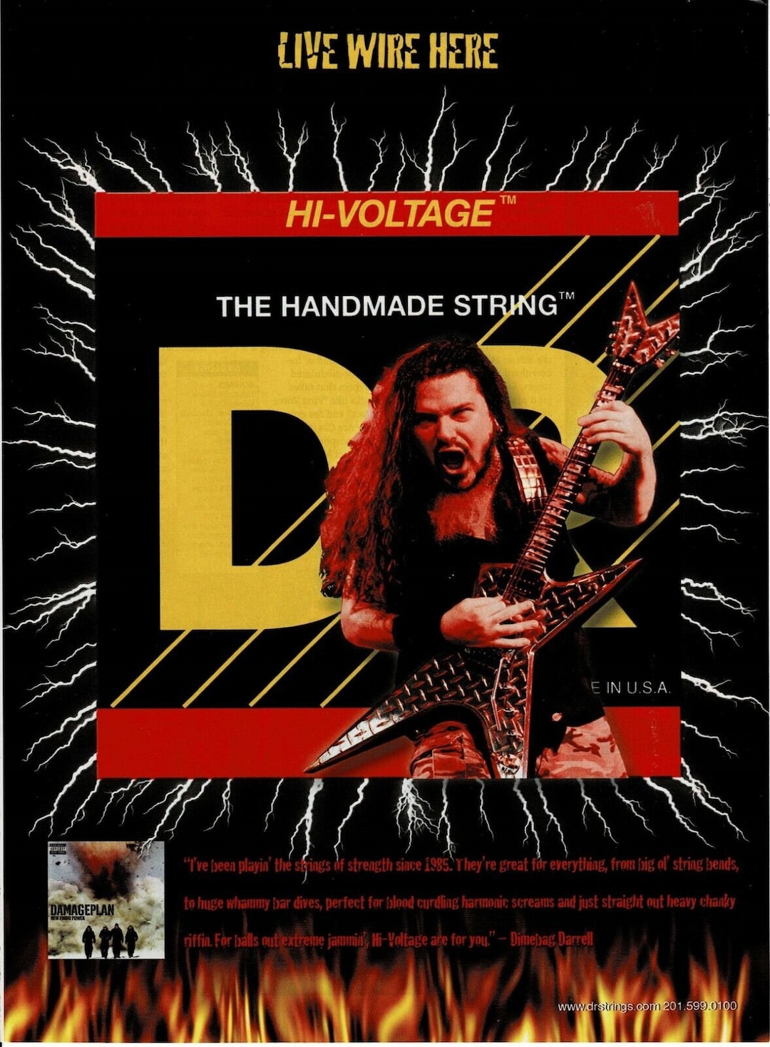 Dimebag Darrell of PANTERA  DAMAGEPLAN - DR Strings - Print Ad - Etsy