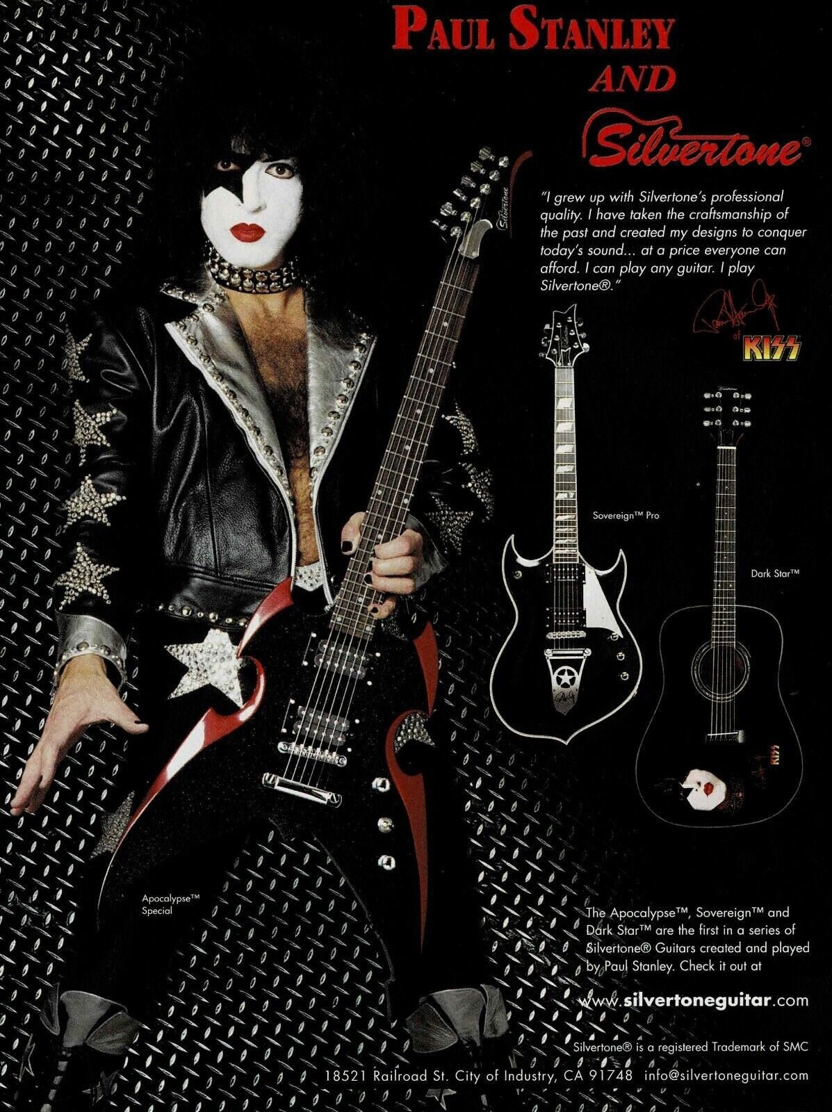 ギター silver tone ps ap 4 kiss paul stanley Silvertone Paul Stanley KISS Apocalypse Electric Guitar